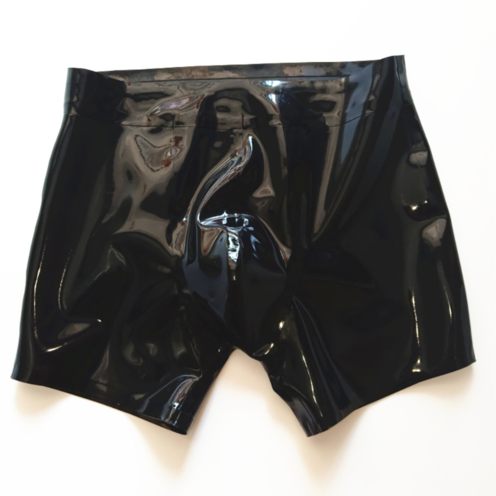 Boyshort Underwear - Pantalones cortos de látex para hombre,